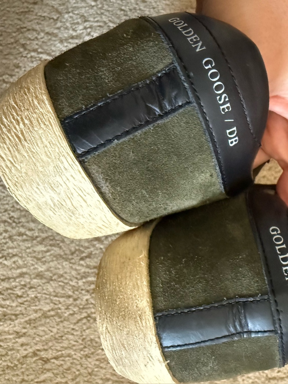 Golden Goose Superstar Olive Green Suede Sneakers, size 40 - Picture 4 of 7